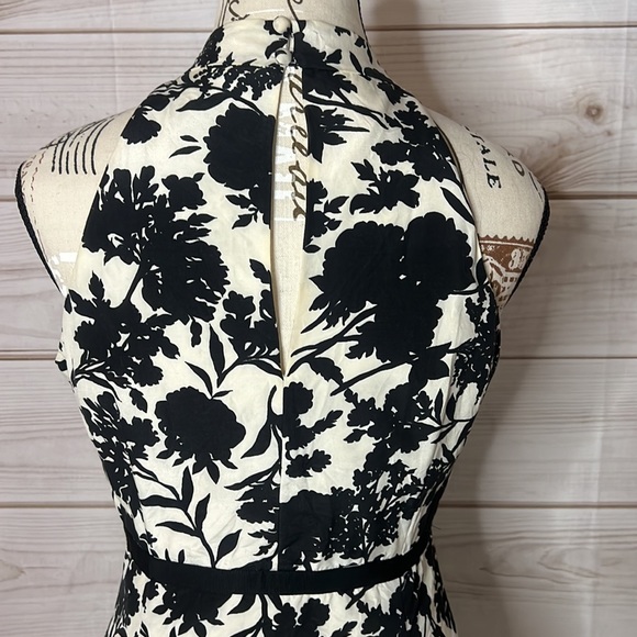 Ann Taylor Halter Dress - Black and White Floral Dress -4 -C2 - Picture 5 of 9